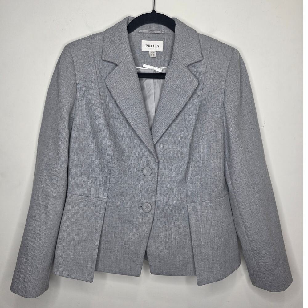 Precis grey 2 button blazer - 10 UK - classic corpcore academia career